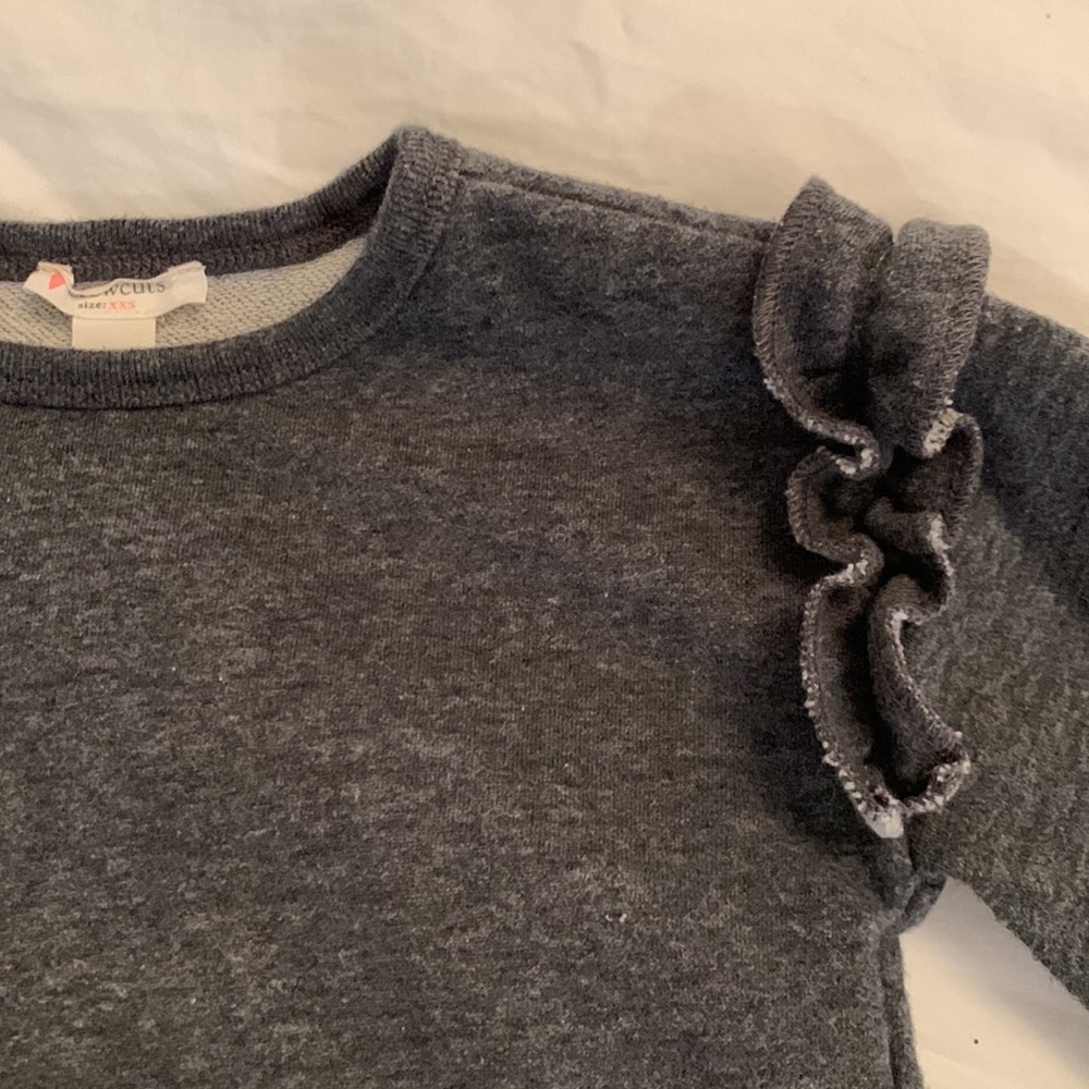 Crewcuts toddler girls sweatshirt with ruffle shoulder
